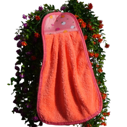 Luiertas handdoekje Zalm/Oranje