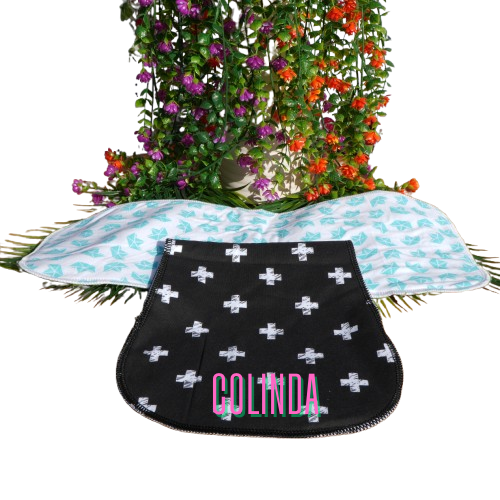 Schouder spuugdoekje Zwart met Wit