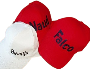 Caps met naam, tekst of (bedrijfs)logo