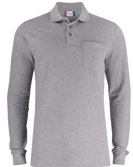 Polosweater met borstzakje L/S 190 U Clique 028235
