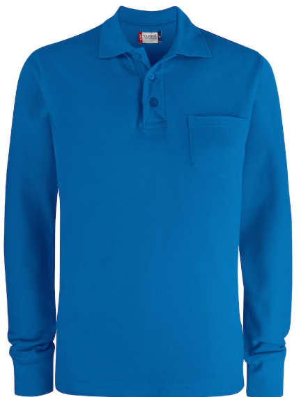 Polosweater met borstzakje L/S 190 U Clique 028235