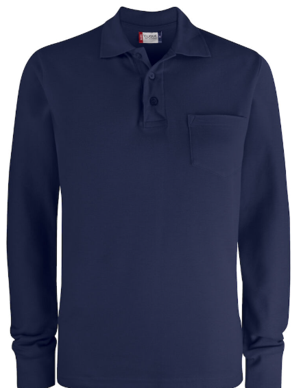 Polosweater met borstzakje L/S 190 U Clique 028235