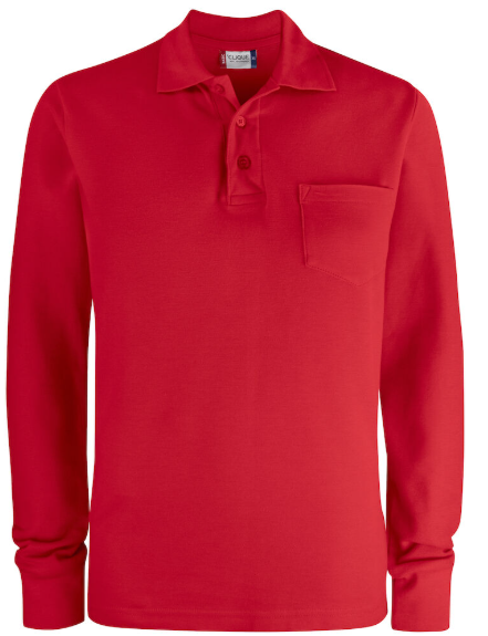 Polosweater met borstzakje L/S 190 U Clique 028235