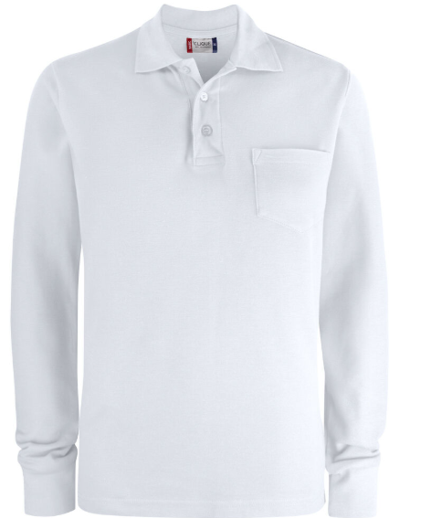 Polosweater met borstzakje L/S 190 U Clique 028235