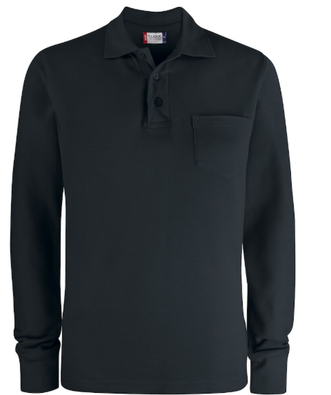Polosweater met borstzakje L/S 190 U Clique 028235